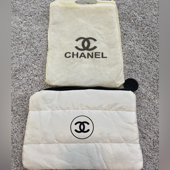 CHANEL Bags Chanel White Puffer Beaute Makeup Bag Poshmark